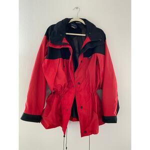 Vintage Campmor Sportif GORETEX Red & Black Hooded Windbreaker Jacket Retro